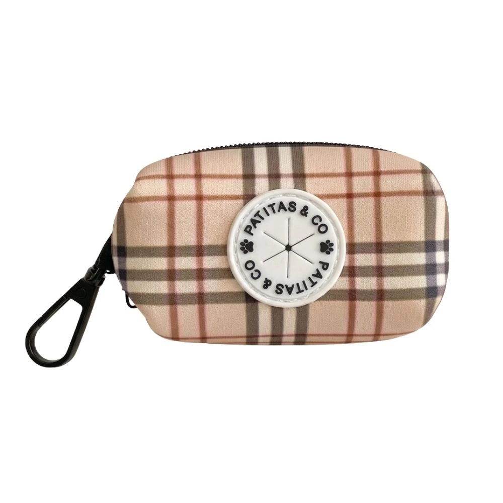 Porta Bolsas Caca Patitas Cuadros Accesorios de Paseo para Perro Patitas&co