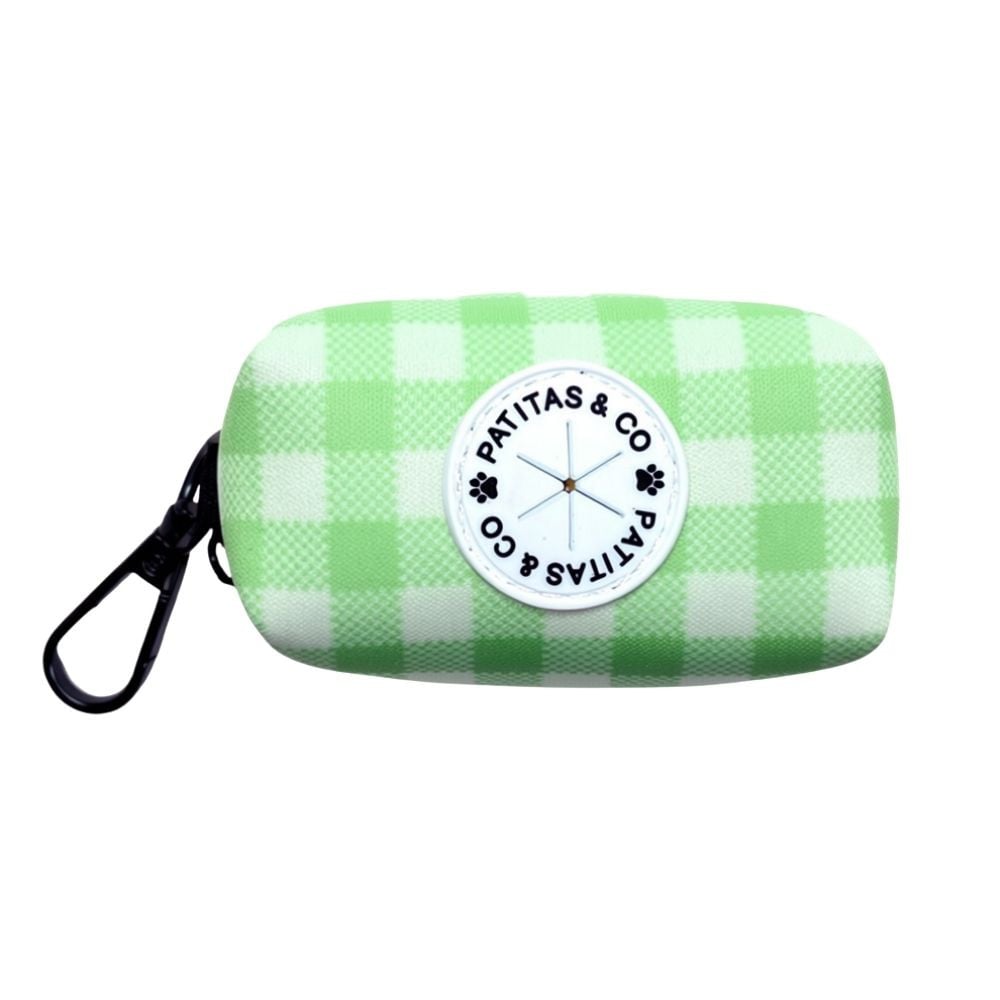 Porta Bolsas Caca Patitas Vichy Accesorios de Paseo para Perro Patitas&co