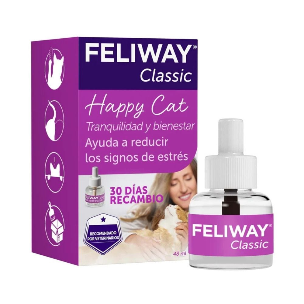 Feliway Classic Recambio 48ml 1 Mes Feromonas y Relajantes para Gatos Patitas&co