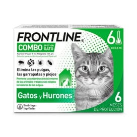 Frontline Combo 6 Pipetas Antiparasitarias para Gatos Antiparasitarios para gatos Patitas&co