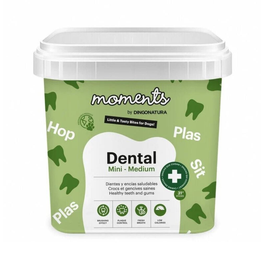 Moments Snacks Barritas Dentales Mini & Medium 500g Snacks Saludables para Perros Patitas&co