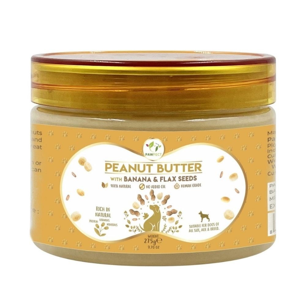 Pawfect Mantequilla de Cacahuete con Banana para Perro Caldos y Toppers para Perros Patitas&co
