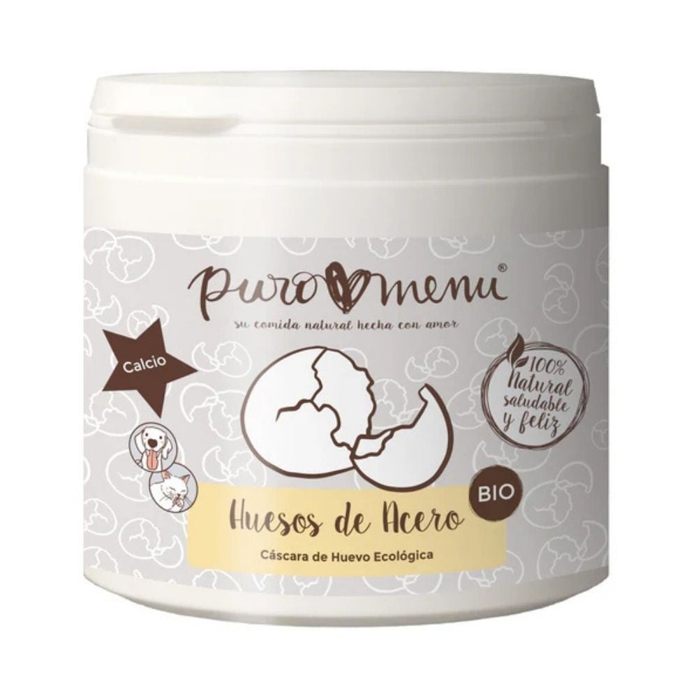Suplemento Huesos de Acero Puromenu (Cascara de Huevo BIO) Vitaminas para Perros y otros Suplementos Patitas&co