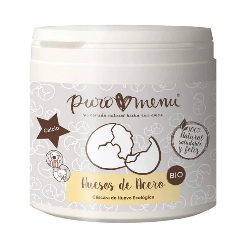 Suplemento Huesos de Acero Puromenu (Cascara de Huevo BIO) Vitaminas para Perros y otros Suplementos Patitas&co