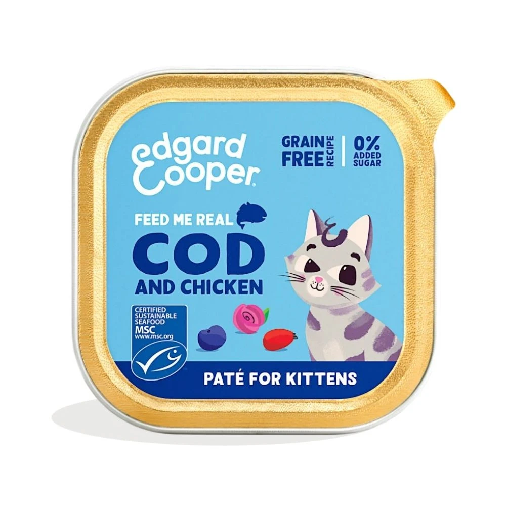 Edgard and Cooper Tarrina de Bacalao y Pollo para Gatitos Comida húmeda para gatos Patitas&co