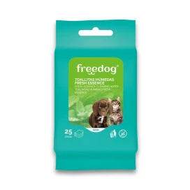 Toallitas Freedog Fresh Essence con Aloe Vera (25 uds) Limpiador Ojos y Oidos Perro Patitas&co