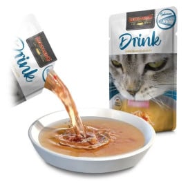Pack 20 Drinks Leonardo Caldo de Pollo y Salmón para Gatos Packs para gatos Patitas&co