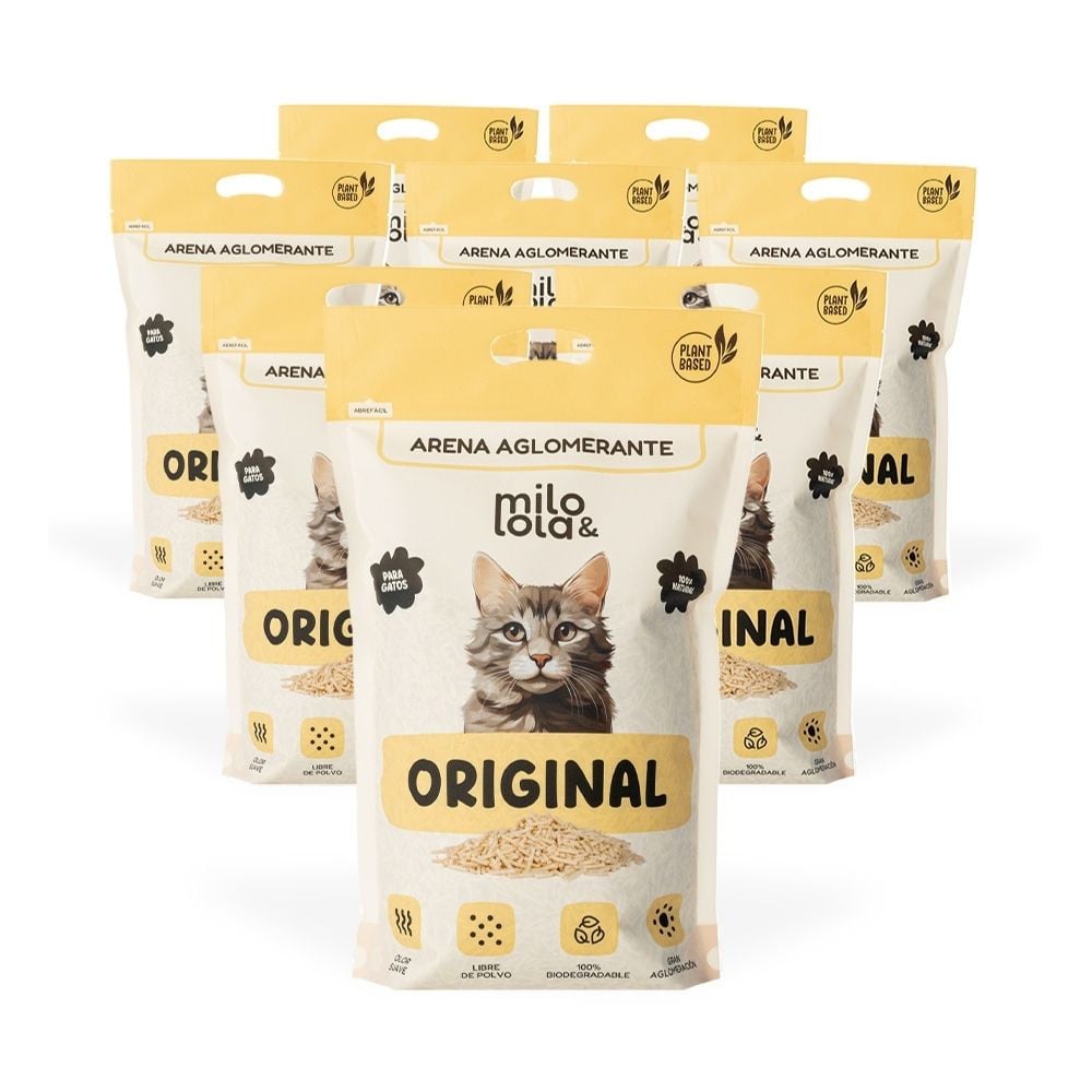 Pack 8 Arenas Milo y Lola Original para Gato Arena para gatos Patitas&co