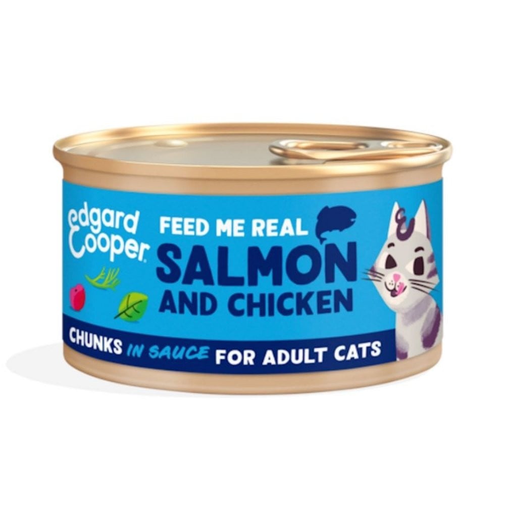 Edgard and Cooper Lata de Salmón y Pollo en Salsa para Gato Comida húmeda para gatos Patitas&co