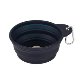 Freedog Plato Plegable de Silicona Azul Marino Comederos y Bebederos para perros Patitas&co