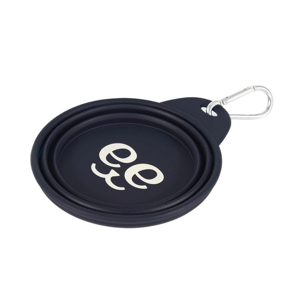 Freedog Plato Plegable de Silicona Azul Marino Comederos y Bebederos para perros Patitas&co