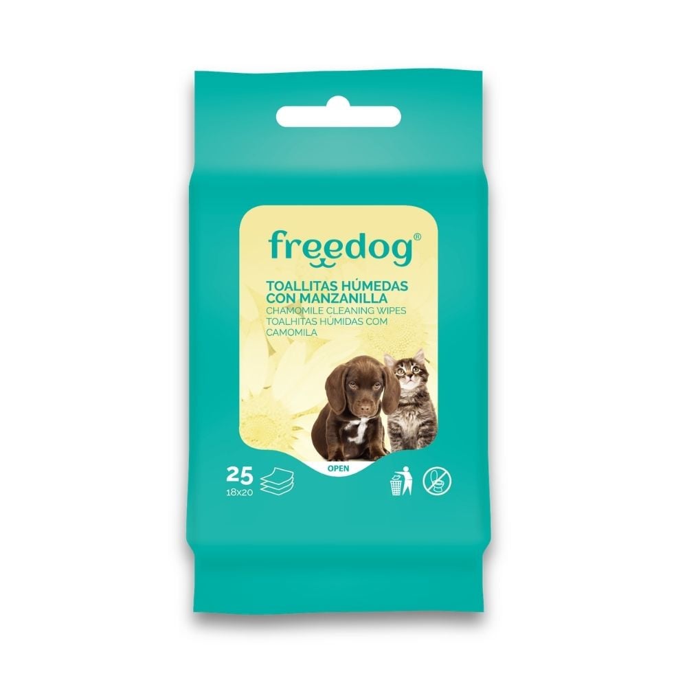 Freedog Toallitas Húmedas Manzanilla Pocket (25 ud) Patitas&co Patitas&co