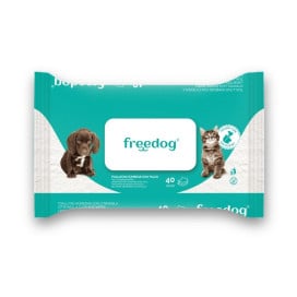 Freedog Toallitas Húmedas Talco (40 uds) Cosmética Natural y Peluquería Perros Patitas&co