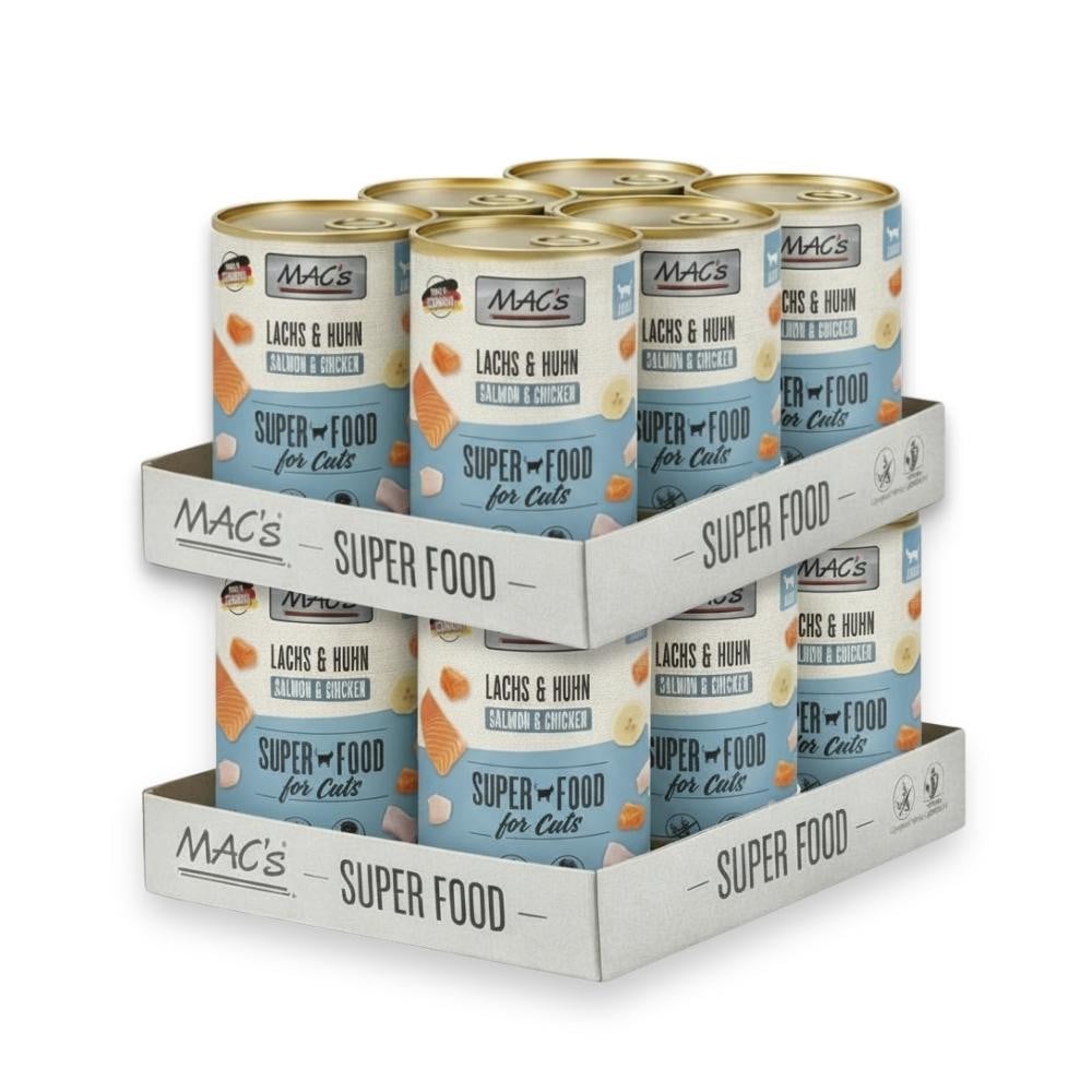 Pack 12 Latas MAC´s Salmón y Pollo para Gato Packs para gatos Patitas&co