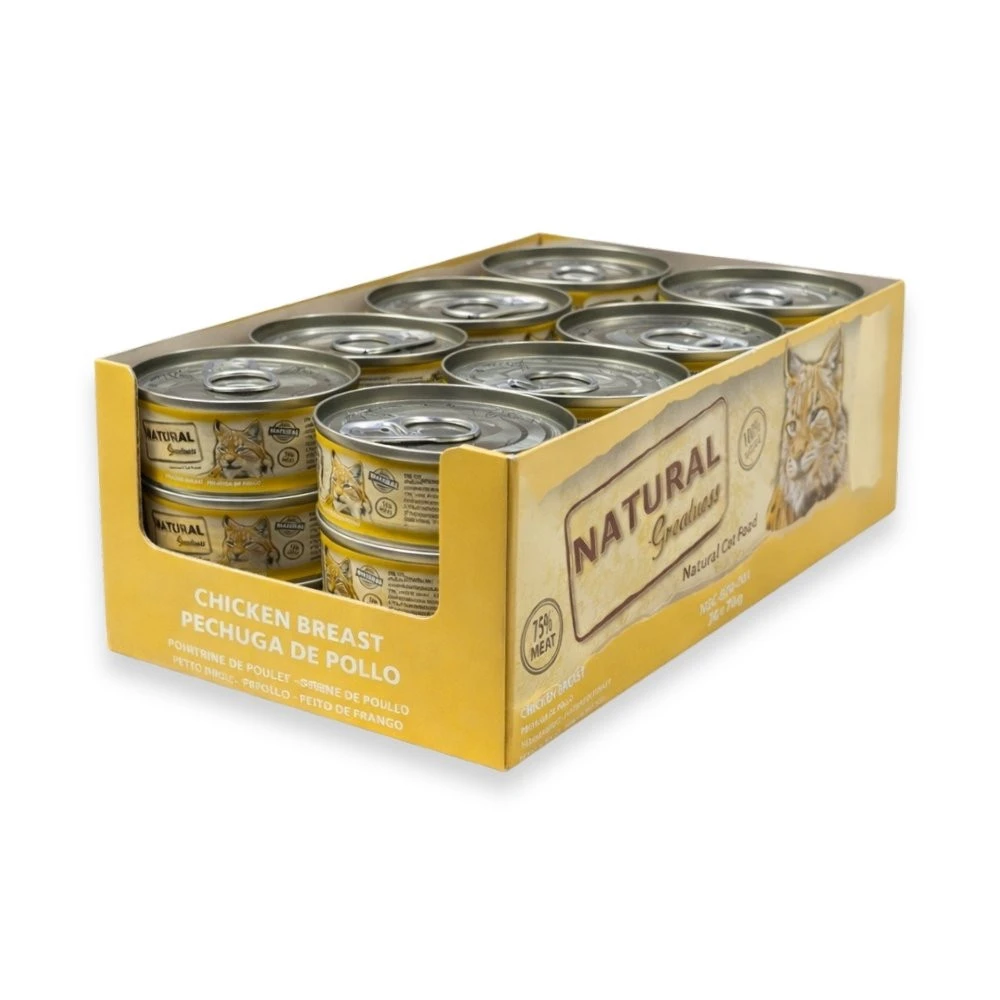 Pack 24 Latas Natural Greatness Pechuga de Pollo para Gato Packs para gatos Patitas&co