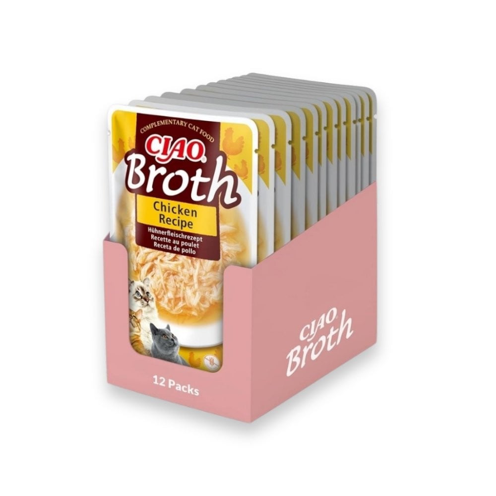 Pack 12 Caldos Churu Broth con Pollo para Gatos Packs para gatos Patitas&co