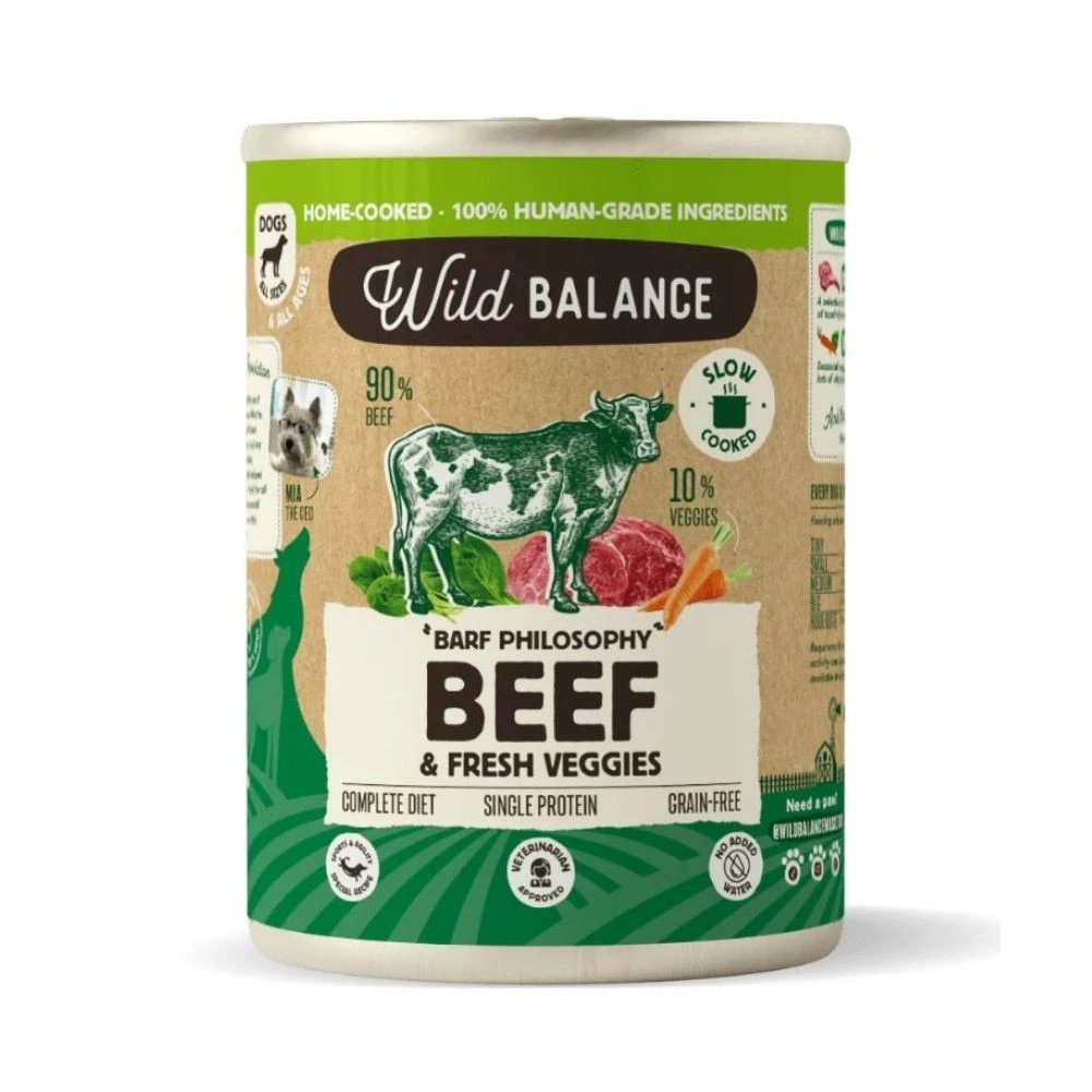 Wild Balance Ternera Comida Húmeda Cocinada para Perro Comida húmeda para Perros Patitas&co