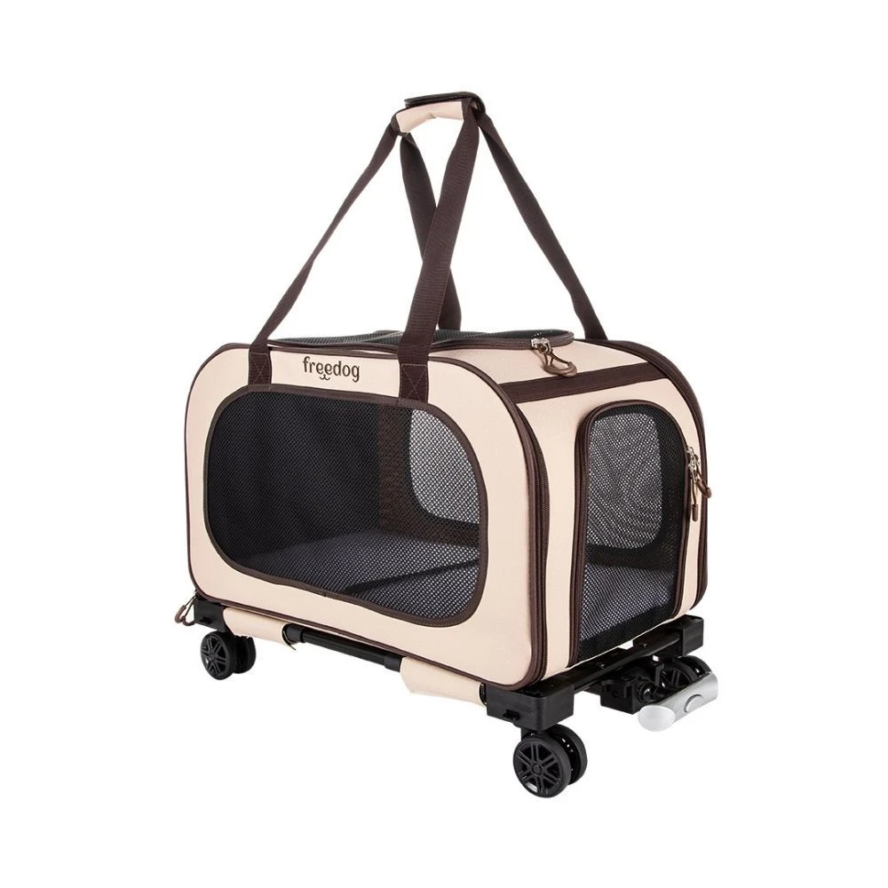 Freedog Transportín TravelTails con Ruedas para Perros y Gatos Transportín para Perro Patitas&co