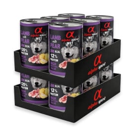 Pack 12 Latas Alpha Spirit Cordero con Pera para Perro Packs para Perros Patitas&co
