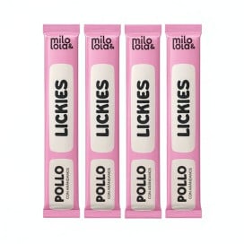 Pack 12 Snacks Cremosos Milo y Lola Pollo con Arándanos para Gato Snacks para Gatos Patitas&co