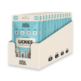 Pack 12 Lickies (Snacks Cremosos) Milo y Lola de Salmón con Atún Gatos Patitas&co