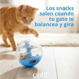 Catit Bola Dispensadora de Snacks Azul para Gatos Juguetes para gatos Patitas&co