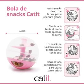 Catit Bola Dispensadora de Snacks Azul para Gatos Juguetes para gatos Patitas&co