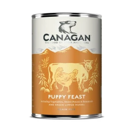 Canagan Lata de Pollo y Ternera Festín para Perros Cachorros Comida húmeda para Perros Patitas&co