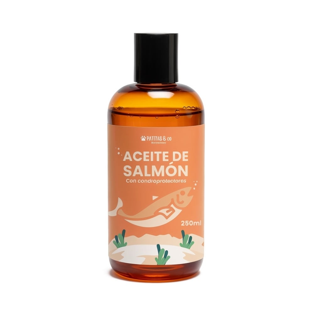 Aceite de Salmón con Condoprotectores Patitas Perros y Gatos Vitaminas para Perros y otros Suplementos Patitas&co