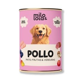 Pack 12 Latas Milo y Lola Pollo y Pato para Perro (12x380g) Comida húmeda para Perros Patitas&co