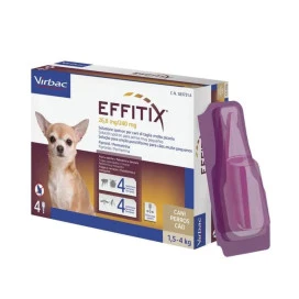 Effitix 4 Pipetas Antiparasitos para Perros (1,5 – 4 kg) Antiparasitarios y Repelentes para perros Patitas&co
