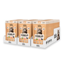 Pack 36 Sobres Milo y Lola de Conejo y Pollo con Arándanos para Gato Packs para gatos Patitas&co
