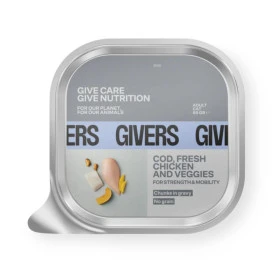 Givers Tarrina con Trocitos en Salsa de Bacalao y Pollo para Gato Comida húmeda para gatos Patitas&co