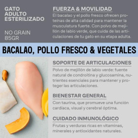 Givers Tarrina con Trocitos en Salsa de Bacalao y Pollo para Gato Comida húmeda para gatos Patitas&co