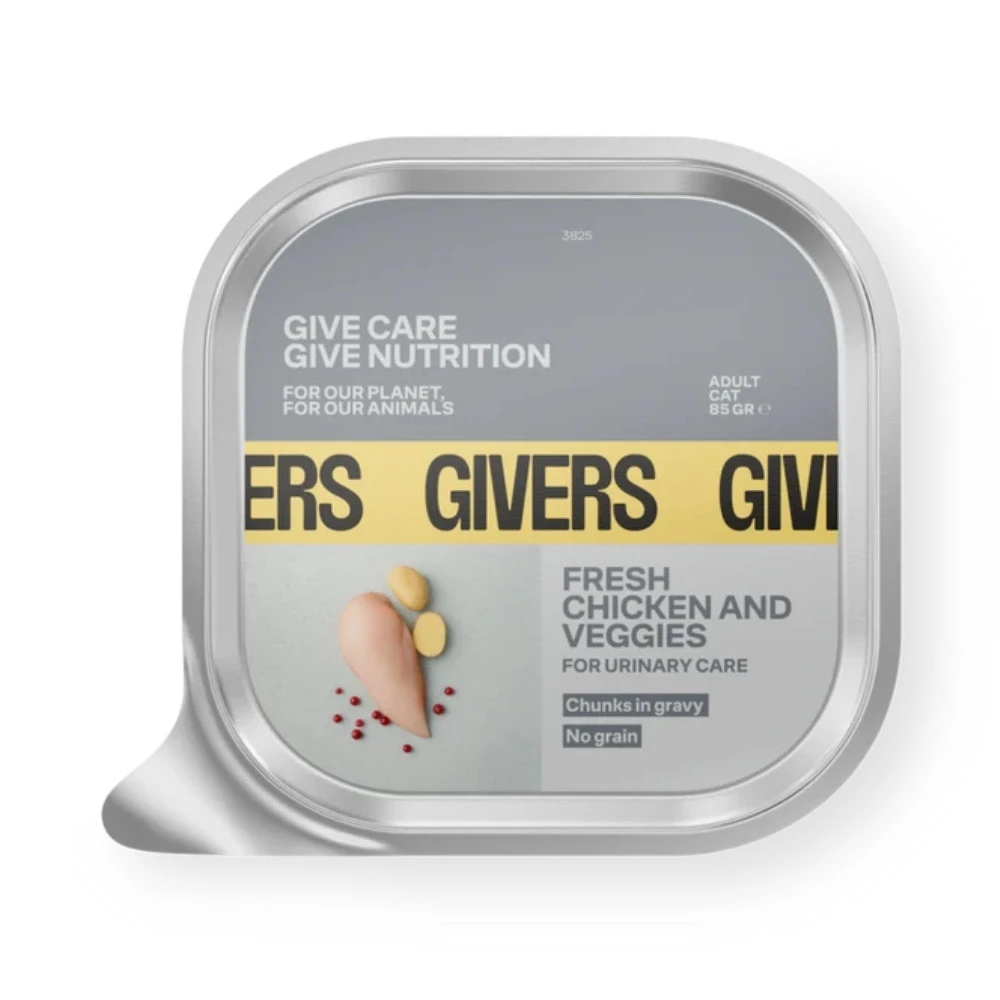 Givers Tarrina con Trocitos en Salsa de Pollo y Vegetales para Gato Comida húmeda para gatos Patitas&co