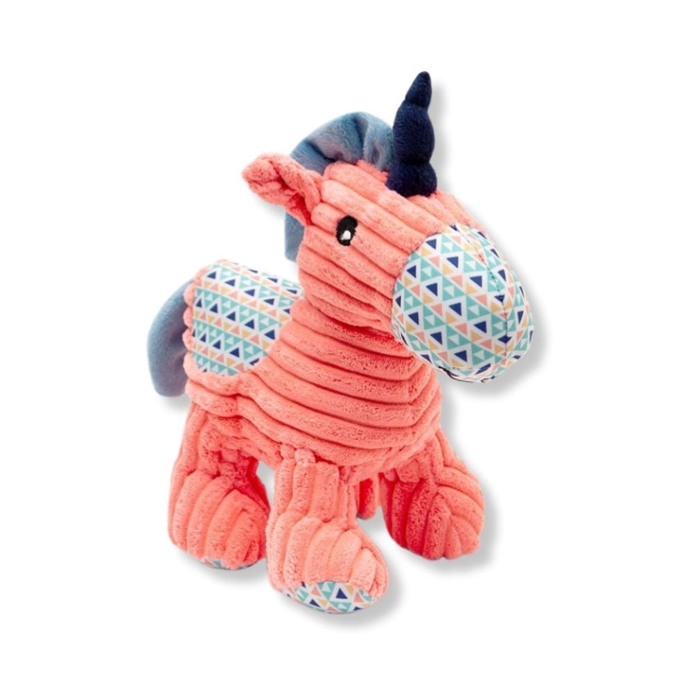 Great&Small Peluche Unicornio Rosa con Núcleo de Cuerda Peluches para Perros Patitas&co
