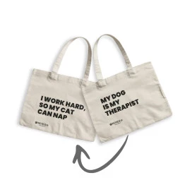Tote Bag Patitas 2 Caras: Un Lado Guau, Otro Miau Perros Patitas&co