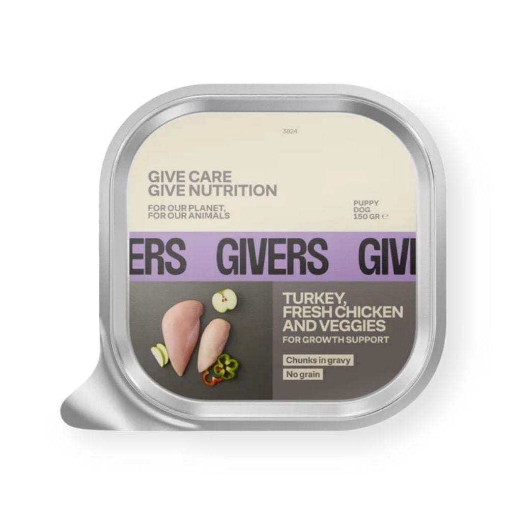 Givers Tarrina con Trocitos en Salsa de Pavo y Pollo para Perro Cachorro Patitas&co Patitas&co