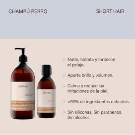 Söfure Champú con Extractos Naturales para Perros de Pelo Corto Accesorios de Peluquería para Perros Patitas&co