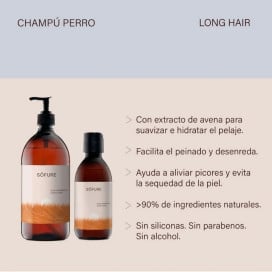 Söfure Champú con Extractos Naturales para Perros de Pelo Largo Accesorios de Peluquería para Perros Patitas&co