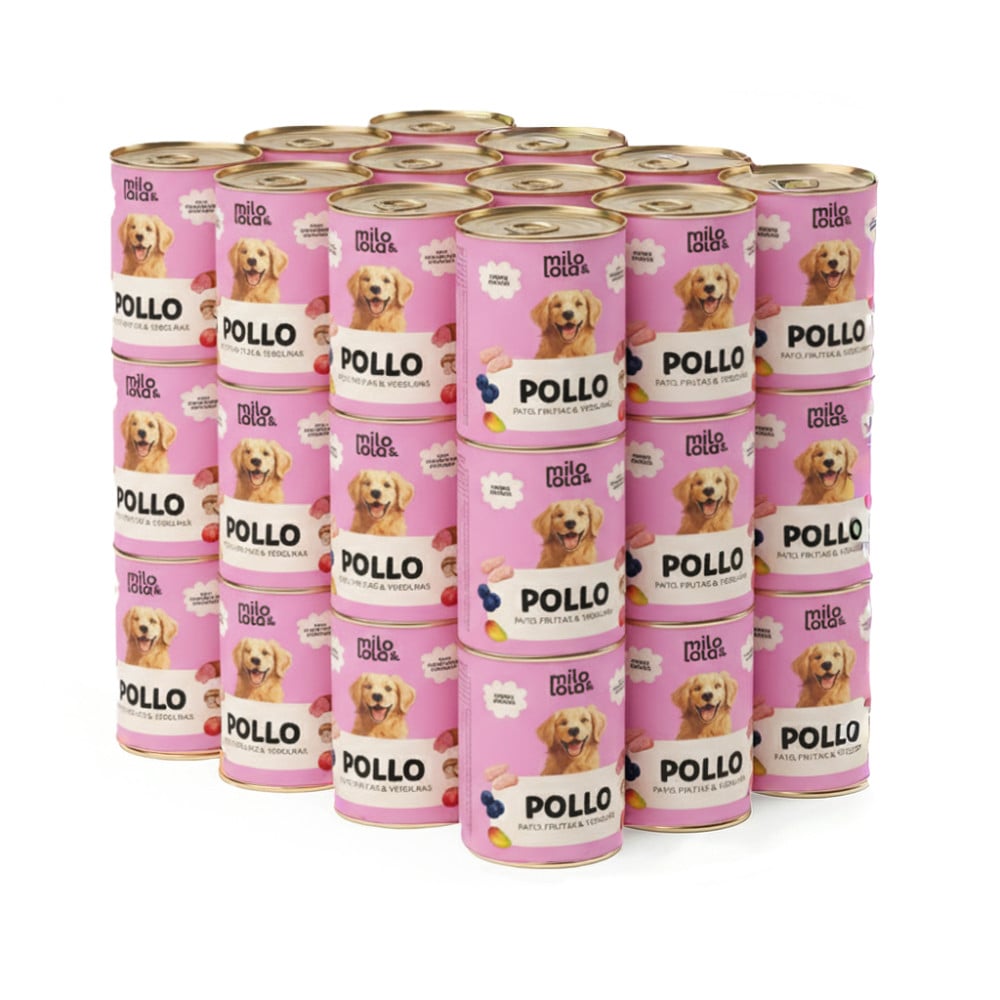Pack 36 Latas Milo y Lola Pollo y Pato para Perro (36x380g) Packs para Perros Patitas&co