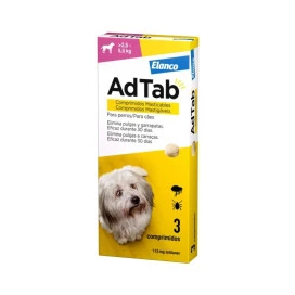 AdTab Comprimido Masticable Antiparasitario para Perros de 2,5 a 5,5 kg (3 uds) Antiparasitarios y Repelentes para perros Patita
