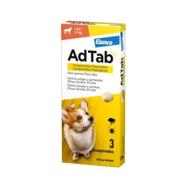 AdTab Comprimido Masticable Antiparasitario para Perros de 5,5 a 11 kg (3 uds) Antiparasitarios y Repelentes para perros Patitas