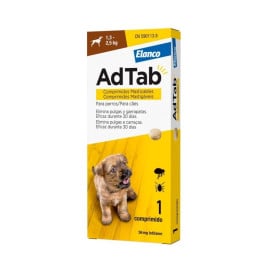 AdTab Comprimido Masticable Antiparasitario para Perros de 1,3 a 2,5 kg (1 ud) Antiparasitarios y Repelentes para perros Patitas