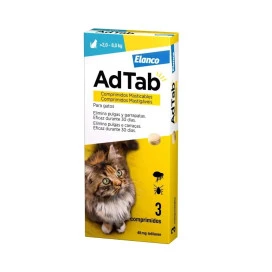 AdTab Comprimido Masticable Antiparasitario para Gato 2-8 kg (3 uds)