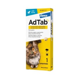 AdTab Comprimido Masticable Antiparasitario para Gato de 2 a 8 kg (1 ud) Antiparasitarios para gatos Patitas&co