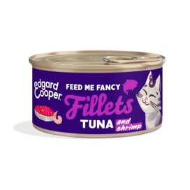 Edgard and Cooper Lata de Filetes de Atún y Gambas para Gato Comida húmeda para gatos Patitas&co