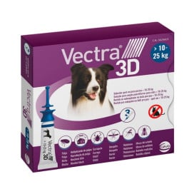 Pipeta Antiparasitaria Vectra 3D para Perro (3 uds) 10-25kg Antiparasitarios y Repelentes para perros Patitas&co
