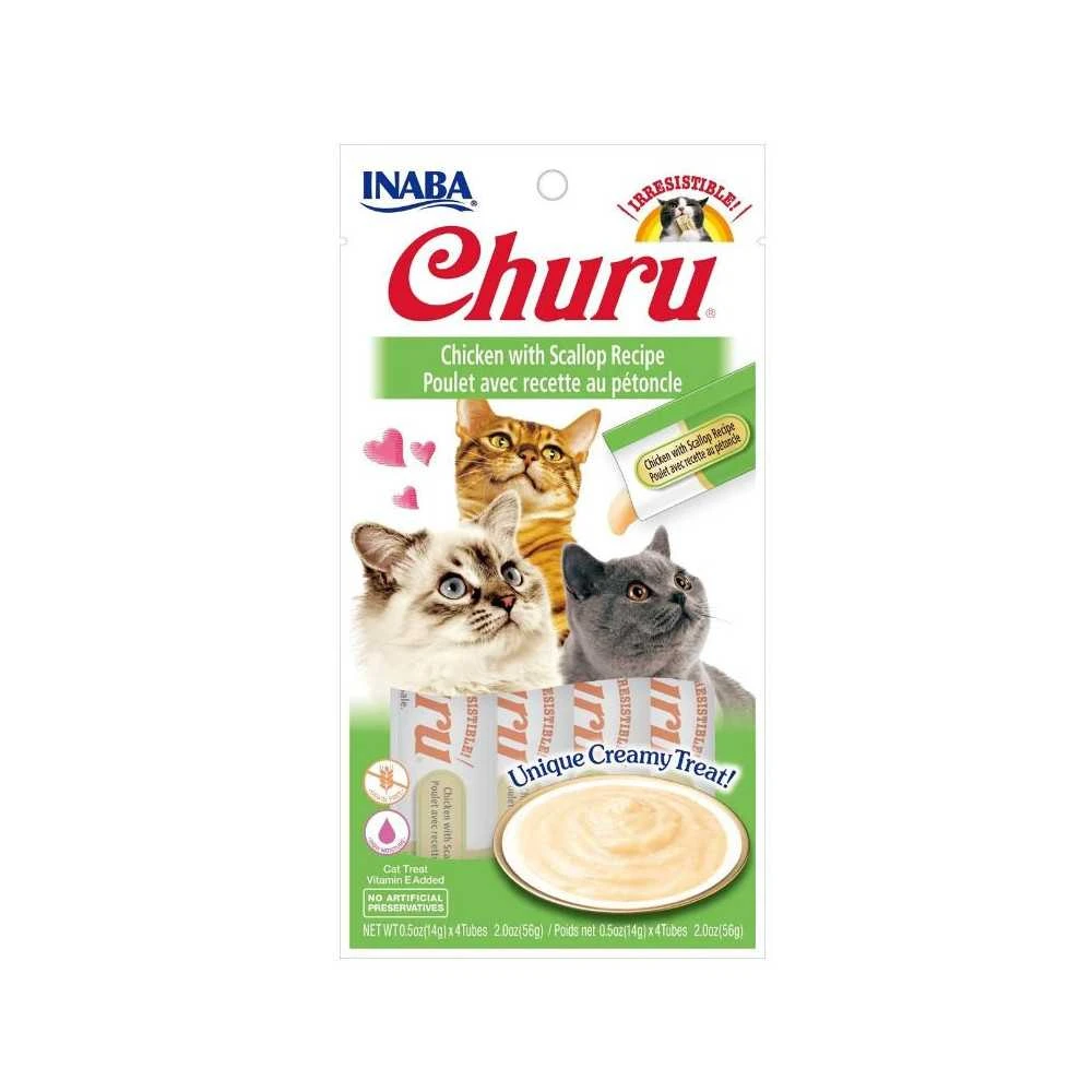 Churu Pollo con vieiras (4x14g) Snack Natural Gatos Snacks Patitas&co