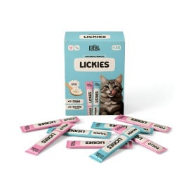 Pack Mixto Lickies Milo y Lola Pollo y Salmón (10+10) Packs para gatos Patitas&co